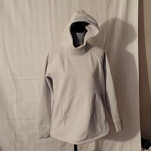 Eddie Bauer Beige Hooded Sweatshirt with Front Pockets, Size: L